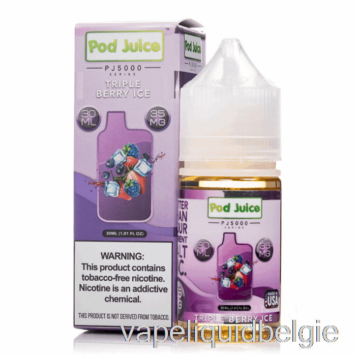 Vape-vloeistof Triple Berry-ijs - Peulensap Pj5000 - 30 Ml 35 Mg